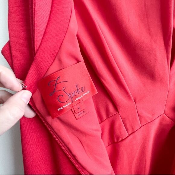 Z Spoke By Zac Posen Red Cocktail Dress Knit Stretch Women's 10 Lined - Picture 6 of 9